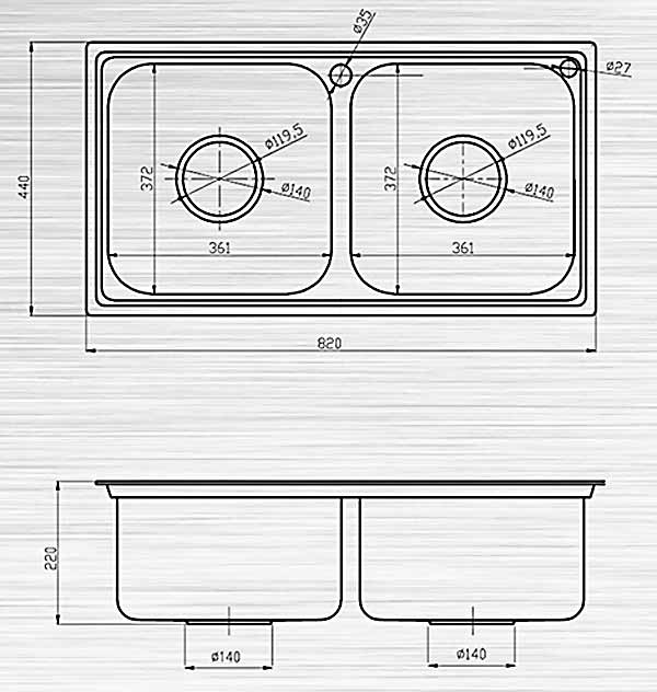 Chậu rửa bát inox sơn hà s82d